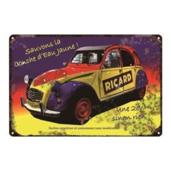 vintage placca metallo 2cv ricard
