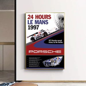 poster 24h du mans porsche vintage 2