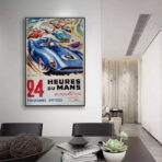 poster vintage 24 ore su 24 di du mans