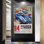 poster vintage 24 ore su 24 di du mans