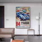 poster vintage 24 ore su 24 di du mans
