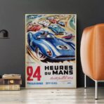 poster vintage 24 ore su 24 di du mans