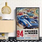 poster vintage 24 ore su 24 di du mans