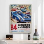 poster vintage 24 ore su 24 di du mans