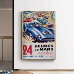 poster vintage 24 ore su 24 di du mans