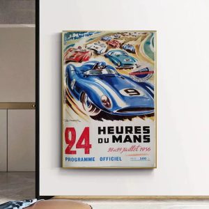 poster vintage 24 ore su 24 di du mans