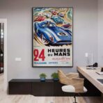 poster vintage 24 ore su 24 di du mans