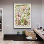 poster vintage di alghe marine