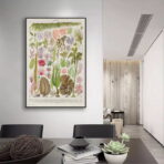 poster vintage di alghe marine
