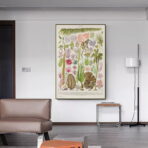 poster vintage di alghe marine