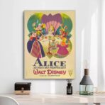 poster vintage di alice nel paese delle meraviglie