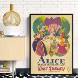poster vintage di alice nel paese delle meraviglie