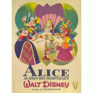 poster vintage di alice nel paese delle meraviglie