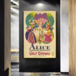 poster vintage di alice nel paese delle meraviglie