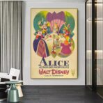 poster vintage di alice nel paese delle meraviglie