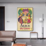 poster vintage di alice nel paese delle meraviglie