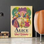 poster vintage di alice nel paese delle meraviglie