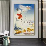 poster alpi giura sci vintage