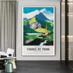 poster vintage delle alpi