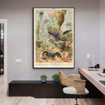 poster animali marini oceano vintage