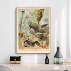 poster animali marini oceano vintage