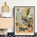 poster animali marini oceano vintage