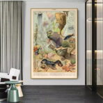 poster animali marini oceano vintage