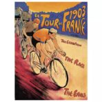 poster arrivo del tour de france vintage