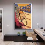 poster arrivo del tour de france vintage