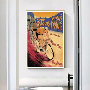 poster arrivo del tour de france vintage