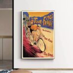 poster arrivo del tour de france vintage