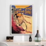 poster arrivo del tour de france vintage