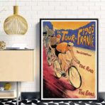 poster arrivo del tour de france vintage