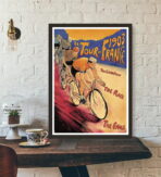 poster arrivo del tour de france vintage