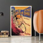 poster arrivo del tour de france vintage