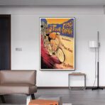poster arrivo del tour de france vintage