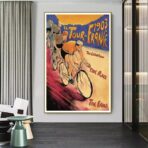 poster arrivo del tour de france vintage
