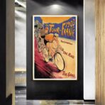 poster arrivo del tour de france vintage