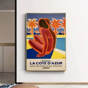 poster vintage azzurro