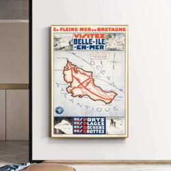 poster vintage della bellissima isola