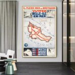poster vintage della bellissima isola
