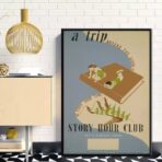 poster biblioteca vintage