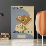 poster biblioteca vintage