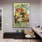 poster della birra vintage della mosa
