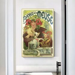 poster della birra vintage della mosa