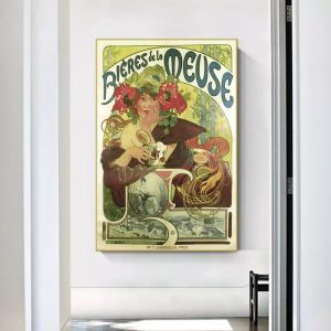 poster della birra vintage della mosa