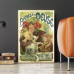 poster della birra vintage della mosa