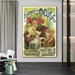 poster della birra vintage della mosa