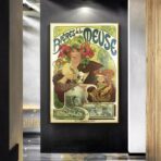 poster della birra vintage della mosa