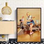 poster vintage di bowling